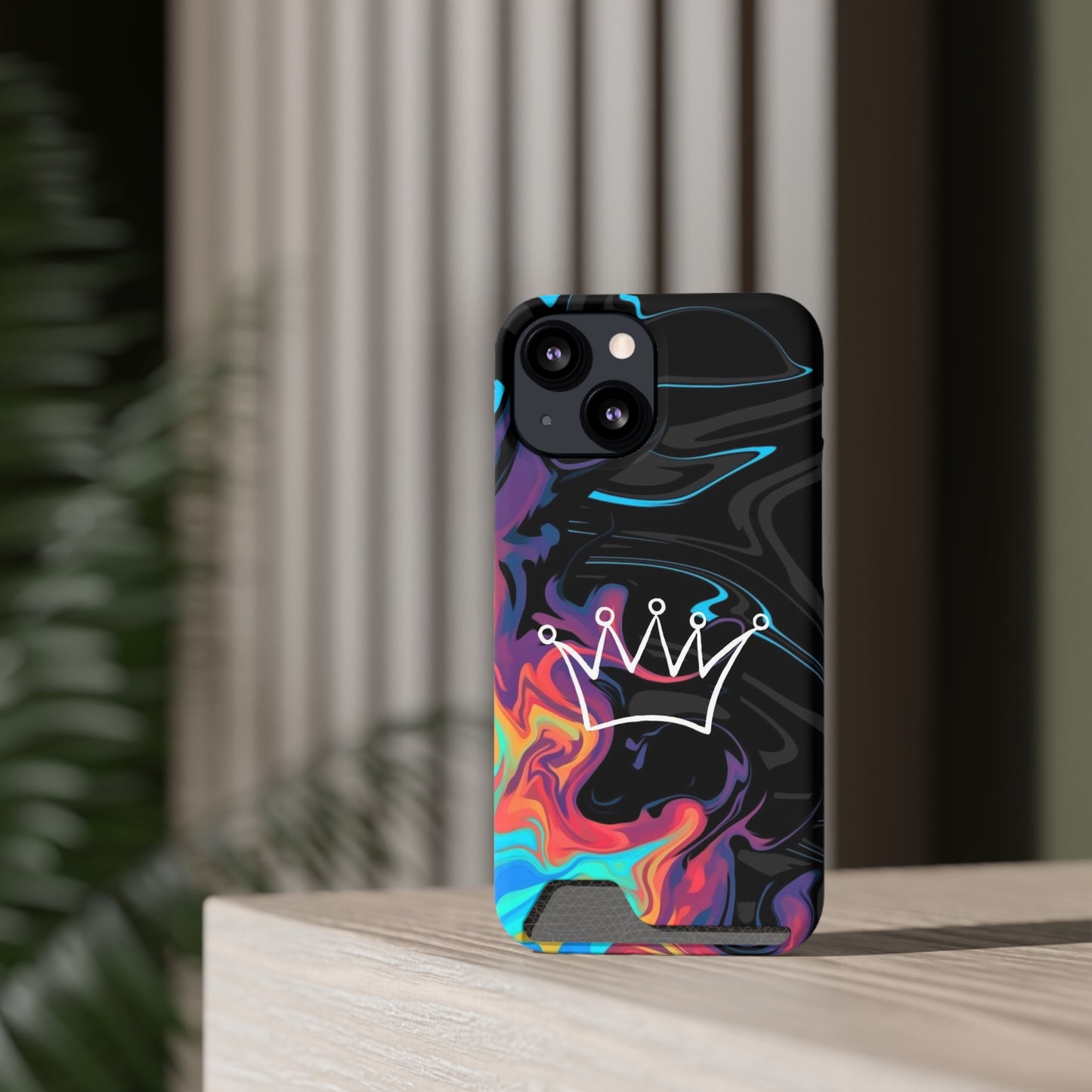 Phone Case Wallet with Crown Design - Elegant Accessory for Royalty Fans