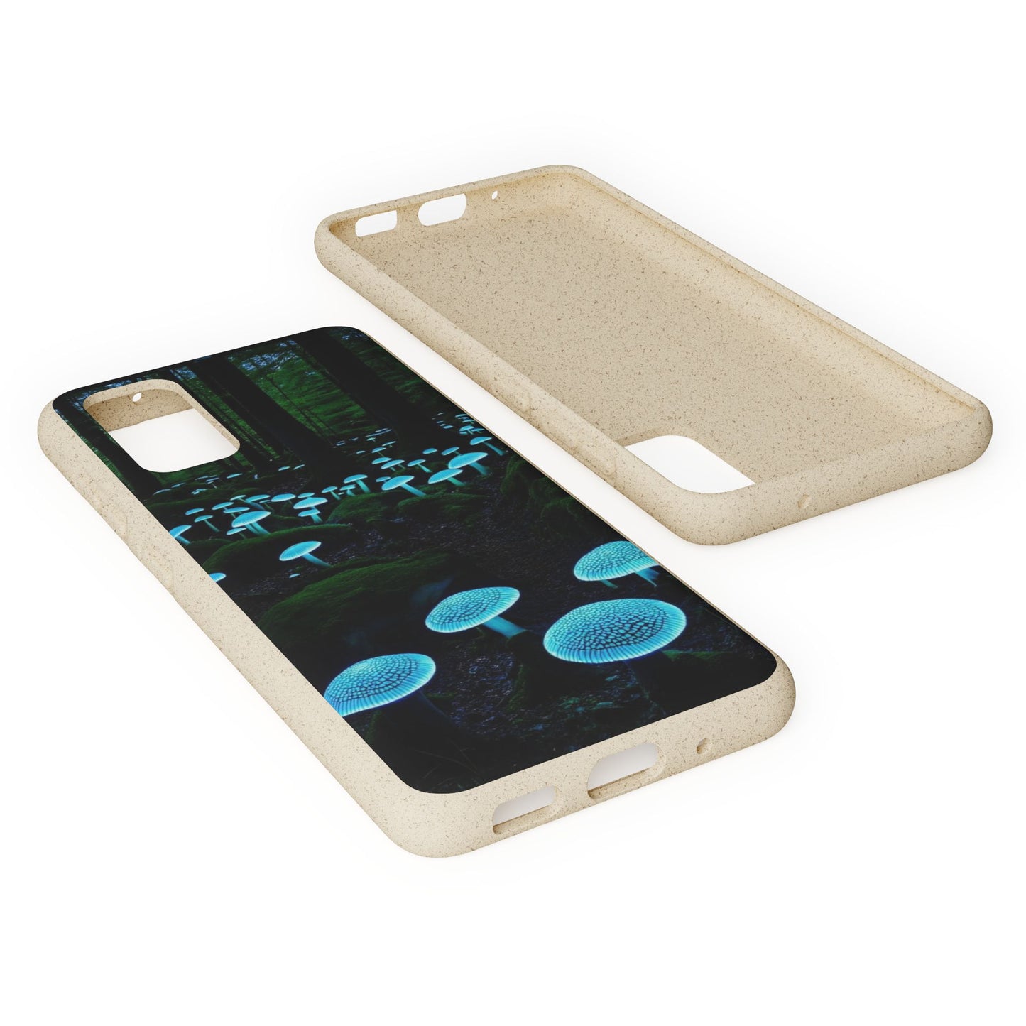 Eco-Friendly Phone Case with Glow-in-the-Dark Mushroom Design